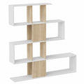 Estantería Librería Zig-Zag Blanco y Roble, 145x145x28 cm
