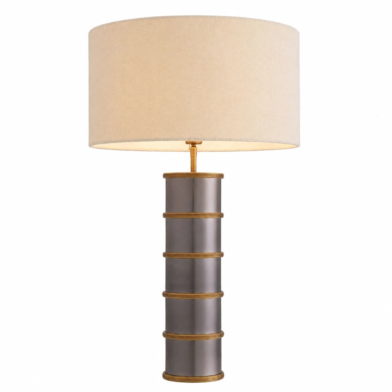 Lámpara de Mesa Vintage de Latón y Níquel en Forma de Palmera Ø45x76 cm - Diseño de Lujo