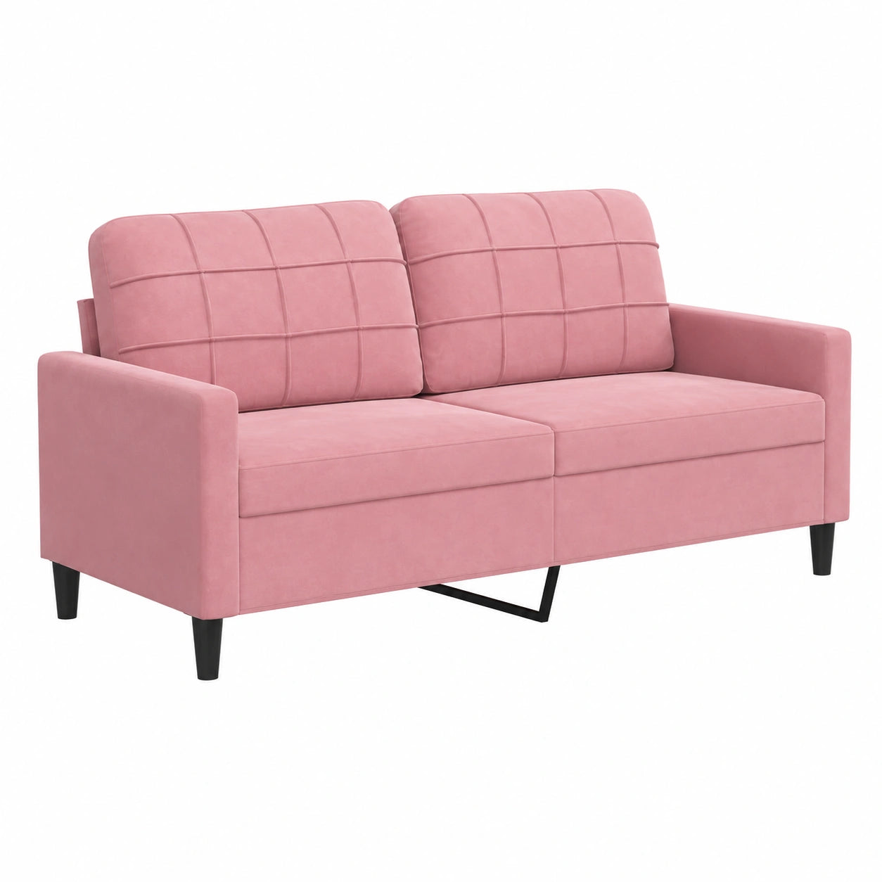 Sofá de Terciopelo Rosa para 2 Personas 140 cm
