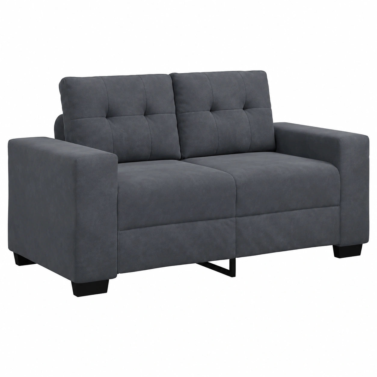 Sofá de Terciopelo Dos Plazas Gris Oscuro 160x77x82 cm vidaXL