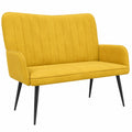 Sofá de Terciopelo Amarillo para Dos, Diseño Moderno y Compacto