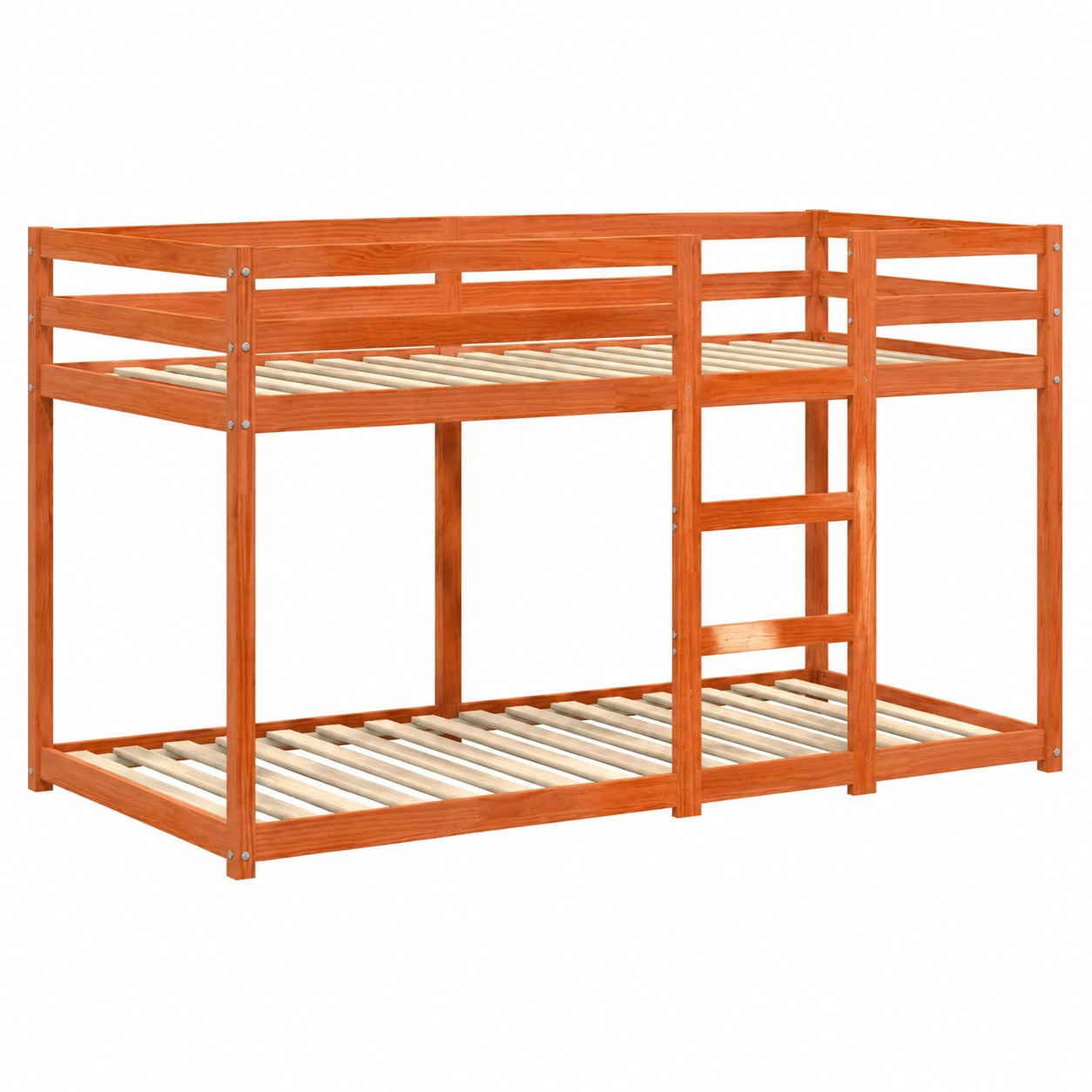 Cama Litera de Madera Maciza de Pino para Niños, 90x190 cm, Marrón Cera
