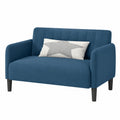 Elegante Sofá Loveseat de Terciopelo Azul 109 cm