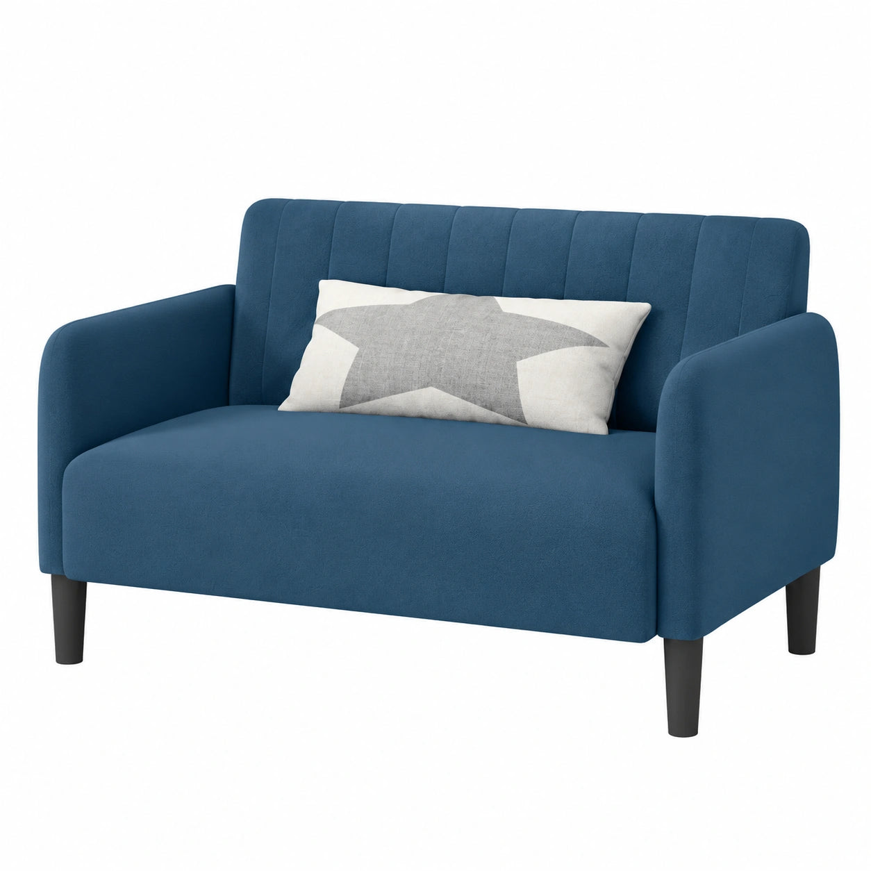 Elegante Sofá Loveseat de Terciopelo Azul 109 cm