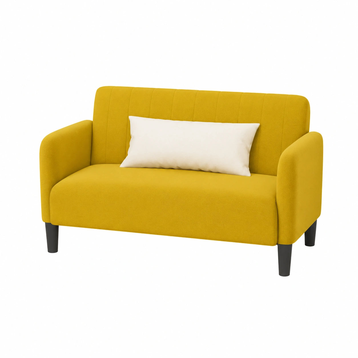 Sofá Loveseat de Terciopelo Amarillo 109 cm, Elegante y Confortable