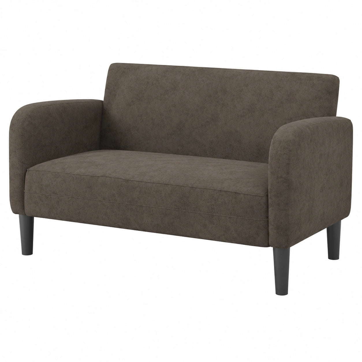 Sofá Loveseat de Cuero Sintético Gris Oscuro de 110 cm