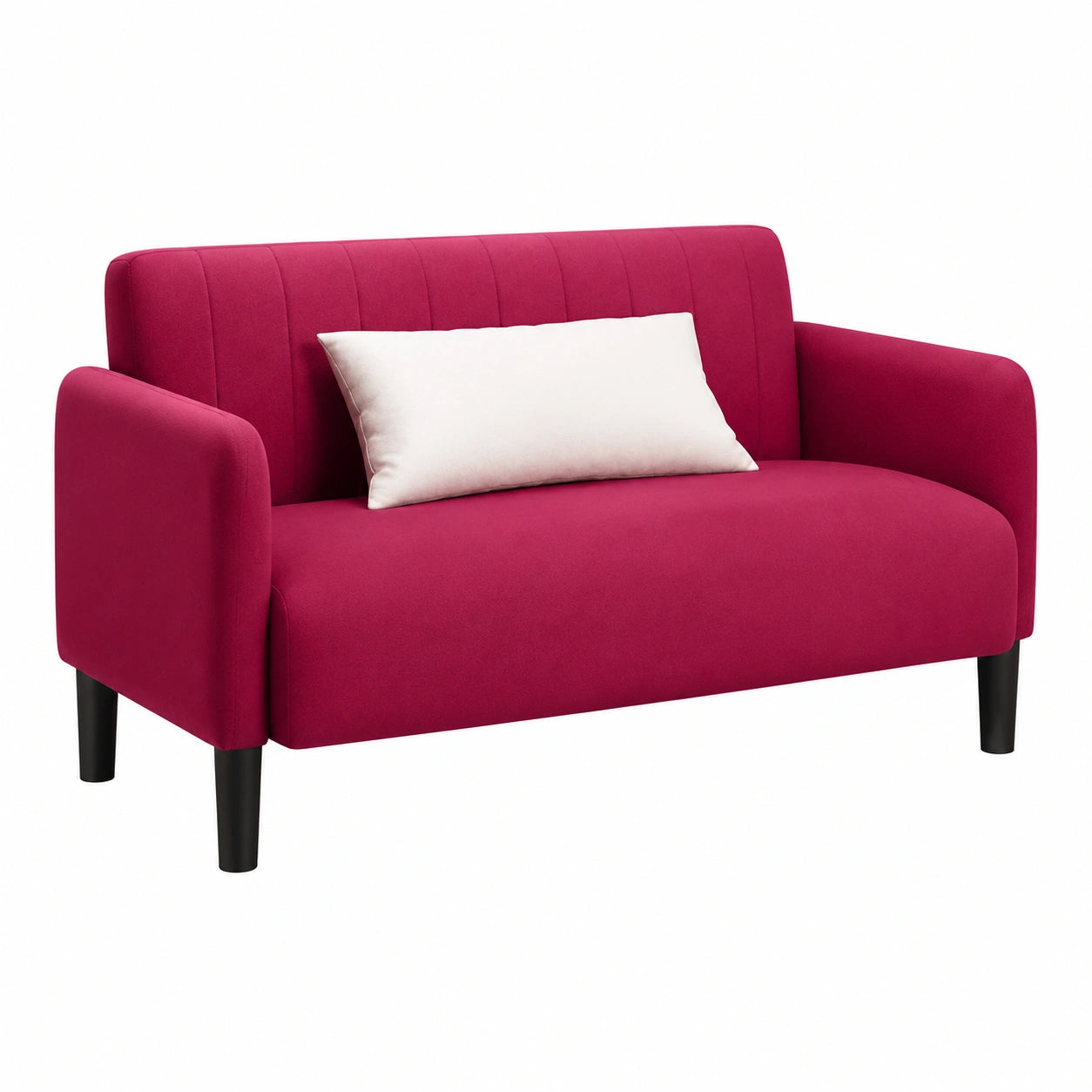 Sofá Loveseat de Terciopelo Rojo Vino 109 cm