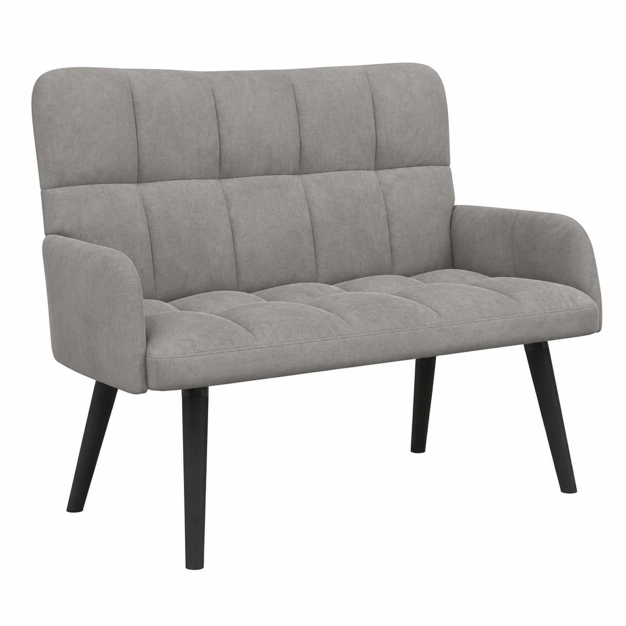 Sofá de Terciopelo Moderno para Sala, 2 Plazas, Gris Claro