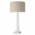 Lámpara de Mesa de Cristal Lujo con Pantalla Gris para Hotel - Casa Padrino
