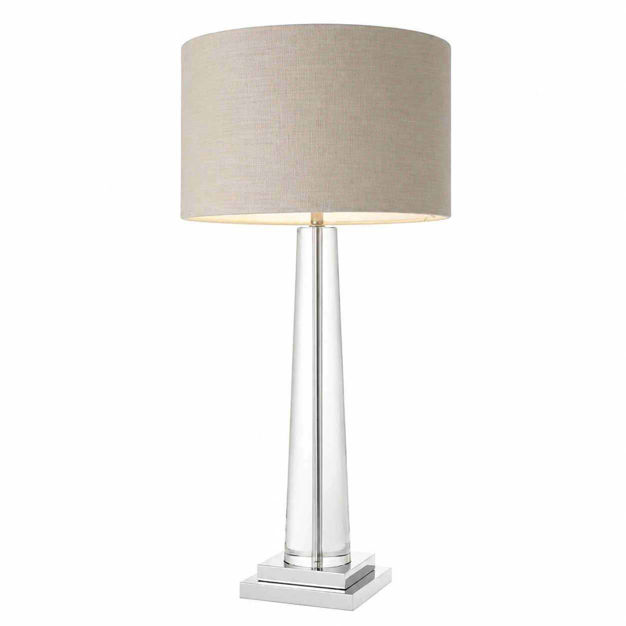 Lámpara de Mesa de Cristal Lujo con Pantalla Gris para Hotel - Casa Padrino