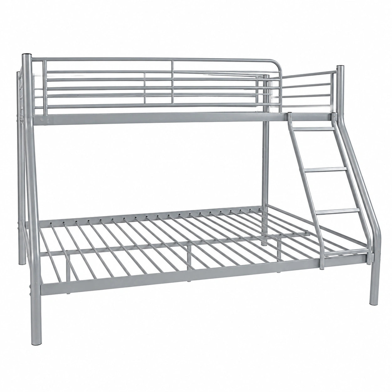 Cama Matrimonial de Metal Castle 140x190 + 90x190 cm | Robusta y Ahorra Espacio | Color Plata