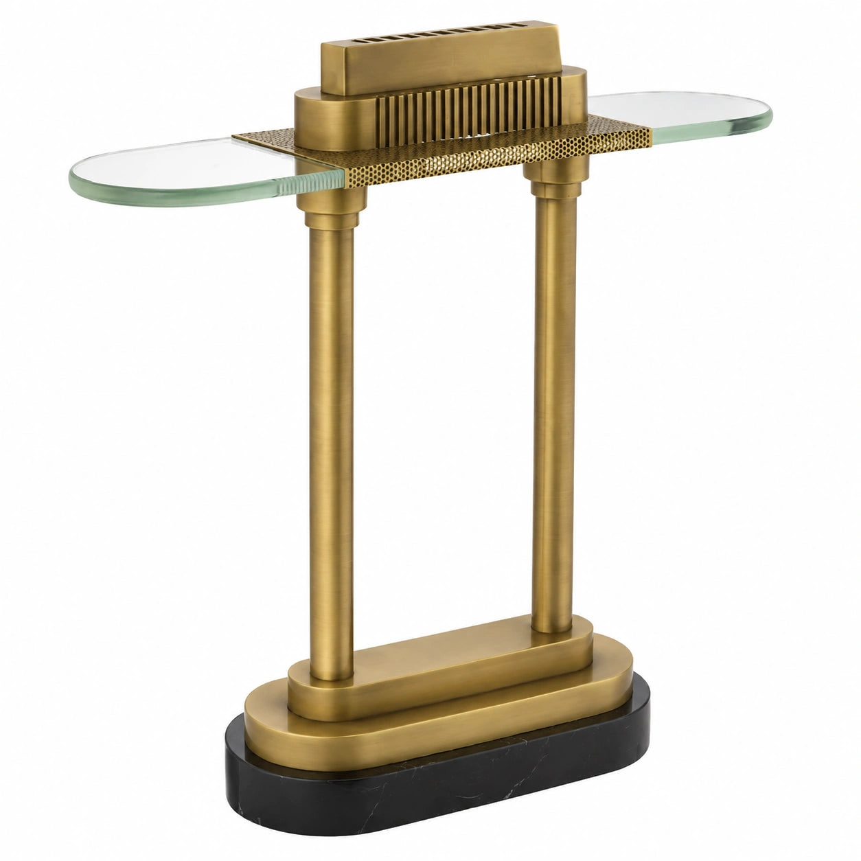 Lámpara de Mesa Lujo Casa Padrino de Latón Antiguo y Mármol, 45x47 cm