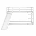 Cama Infantil con Tobogán de Madera de Pino Blanca 90x200 cm