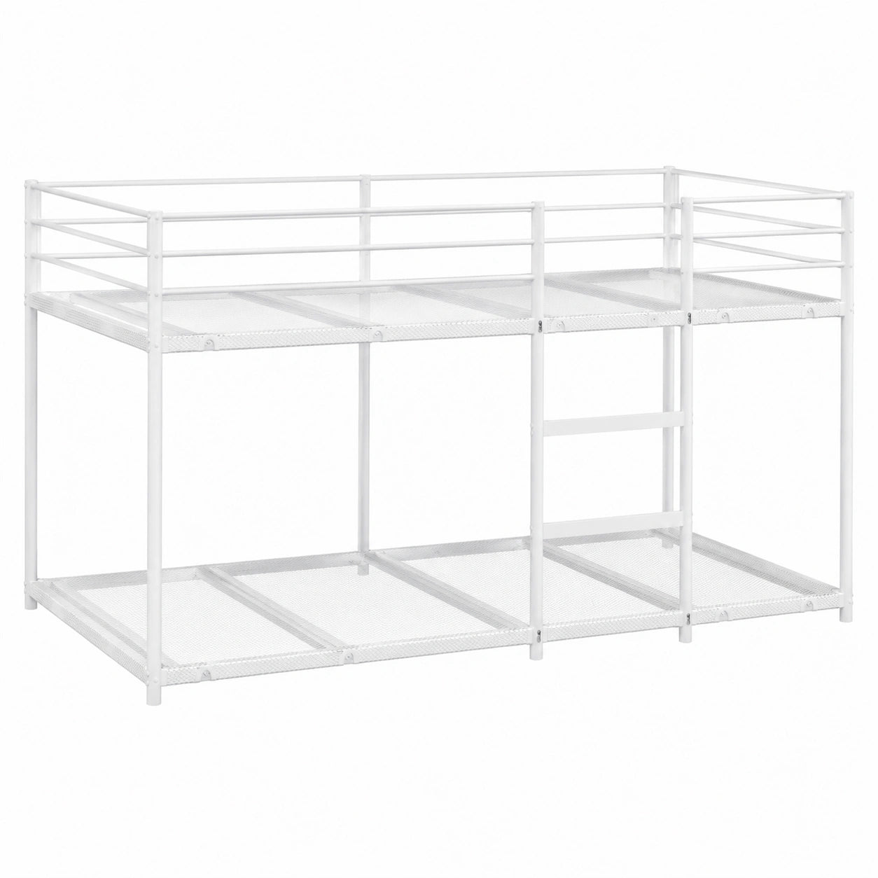 Estructura de Litera Alta de Acero Blanco 90x190 cm sin Colchón