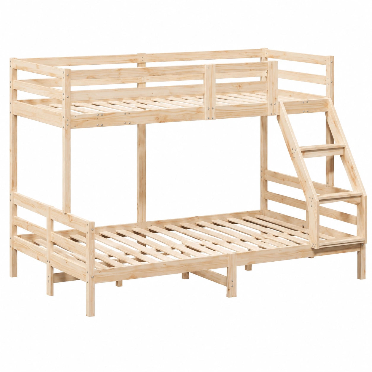 Litera de Pino Macizo 90x200/120x200 cm - Cama Alta con Somier para Dormitorio