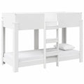 Cama Litera Infantil Moderna Blanca 80x190 cm, Madera Ingenierada, Ahorro de Espacio