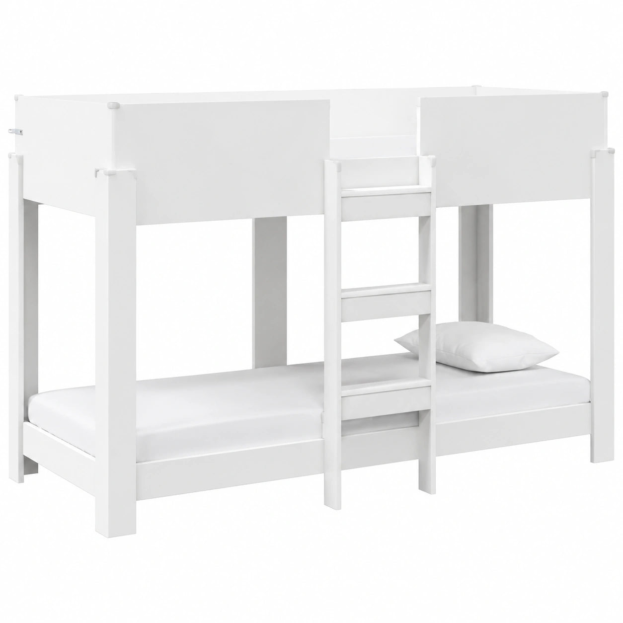 Cama Litera Infantil Moderna Blanca 80x190 cm, Madera Ingenierada, Ahorro de Espacio