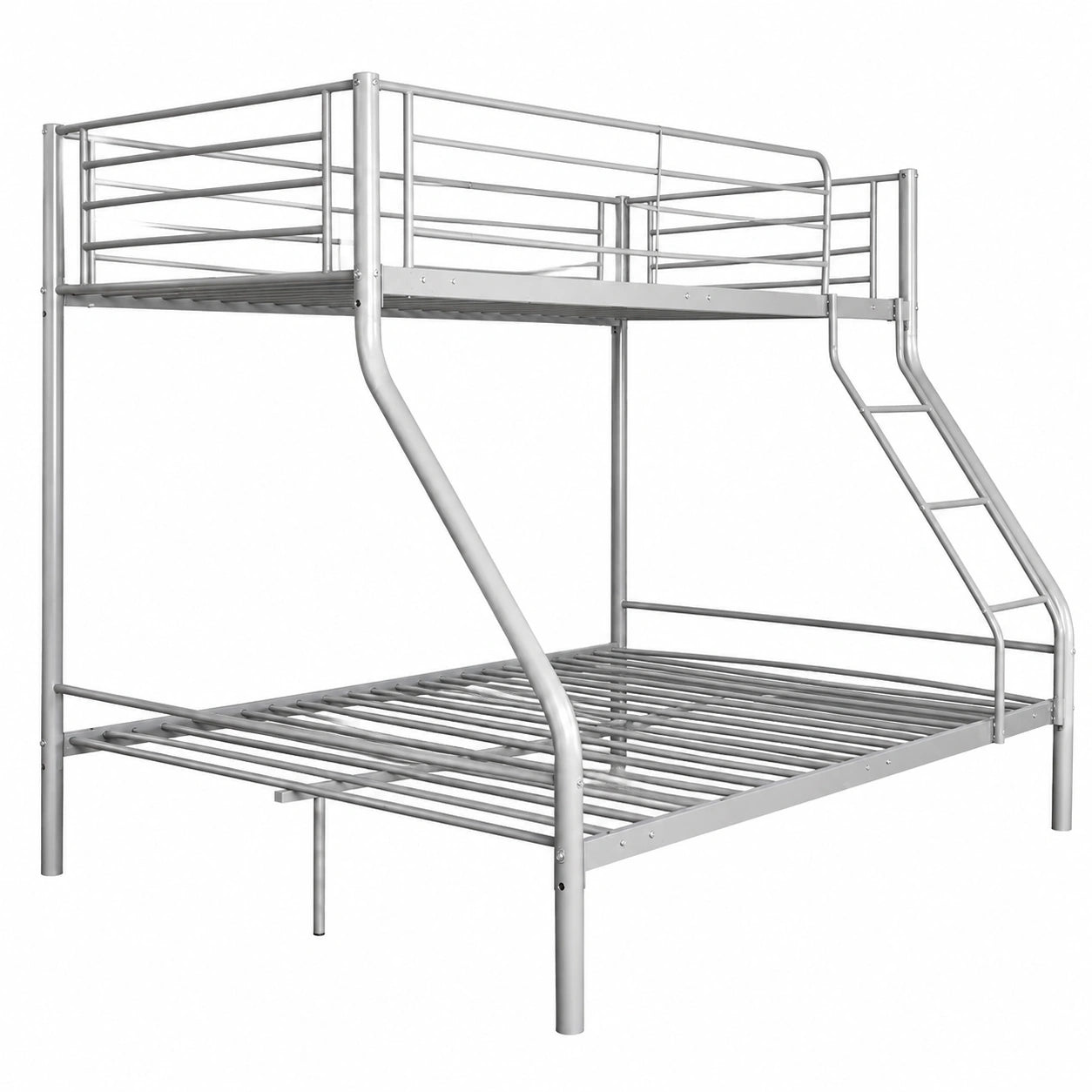 Cama Doble Metálica Blanca o Negra con Escalera - Medidas 90x190 cm y 135x190 cm