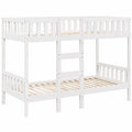 Litera de Madera de Pino Maciza Blanca 90x190 cm para Dormitorio