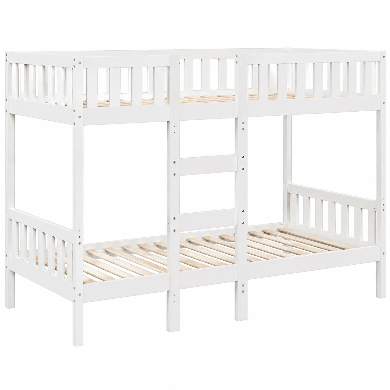 Litera de Madera de Pino Maciza Blanca 90x190 cm para Dormitorio