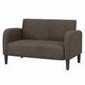 Sofá Loveseat Gris Oscuro de Cuero Sintético 110 cm, Muebles Modernos