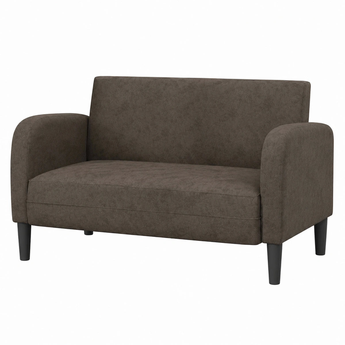 Sofá Loveseat Gris Oscuro de Cuero Sintético 110 cm, Muebles Modernos
