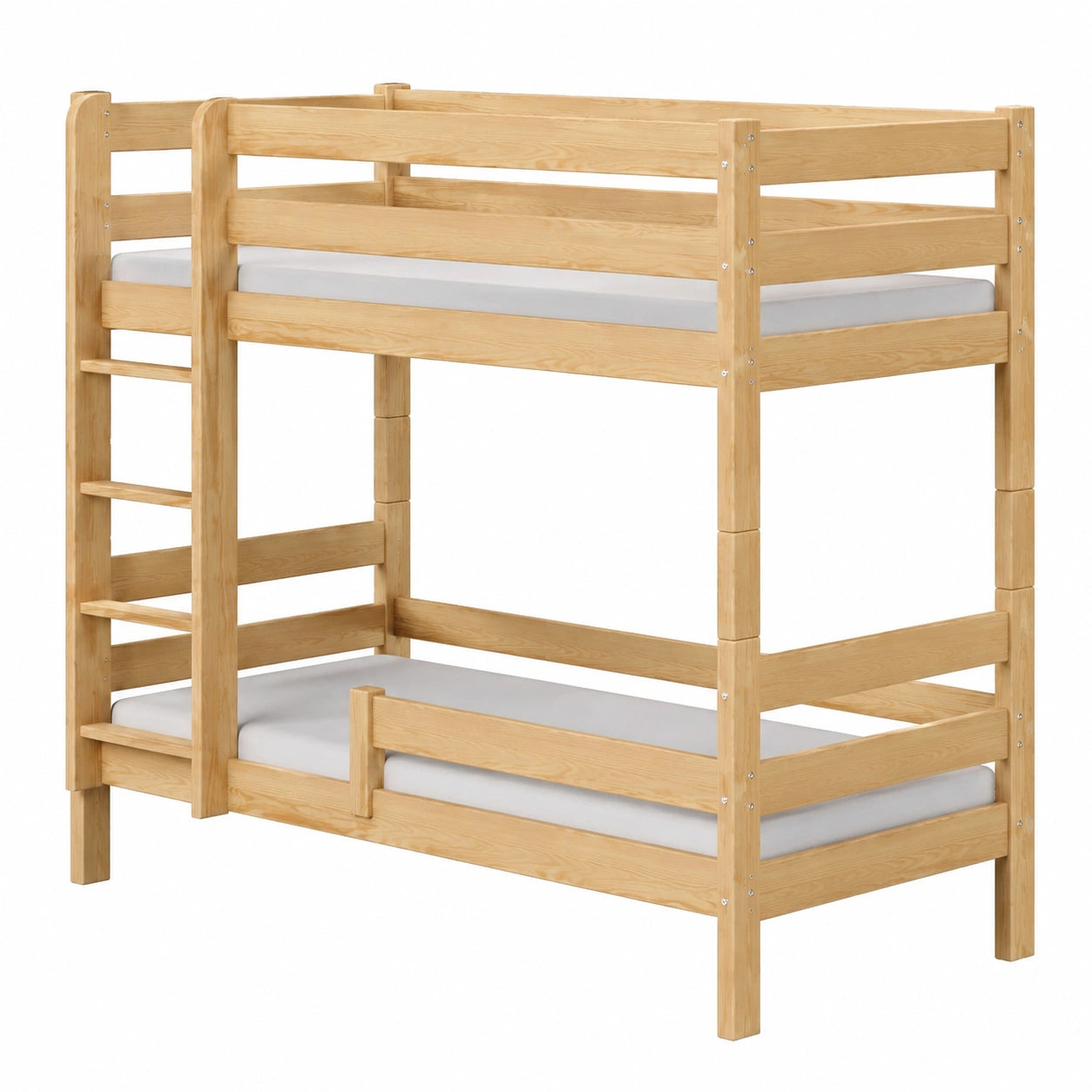 Cama litera de pino natural 80x180 cm, modelo Victor