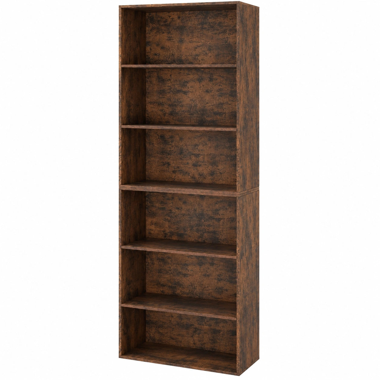 Estantería de Madera de 6 Niveles con Kits Antivuelco para Hogar y Oficina, 60 x 24 x 178 cm