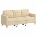 Sofá Homgoday 3 Plazas Relajante Tapizado Moderno para Salón y Dormitorio, Color Crema, 180 cm