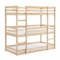Cama Litera Triple de Pino Macizo 80x200 cm