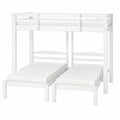 Cama litera triple infantil 90x200 cm con escalera segura, madera maciza