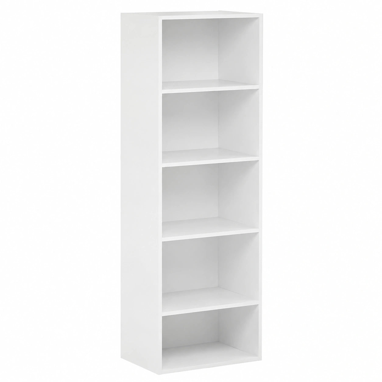 Furinno Luder Estantería de Pie de 5 Estantes, Blanco Moderno