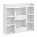 Estantería Montessori Infantil con 6 Estantes y 2 Compartimentos para Juguetes y Libros, Color Blanco 106x30x104 cm