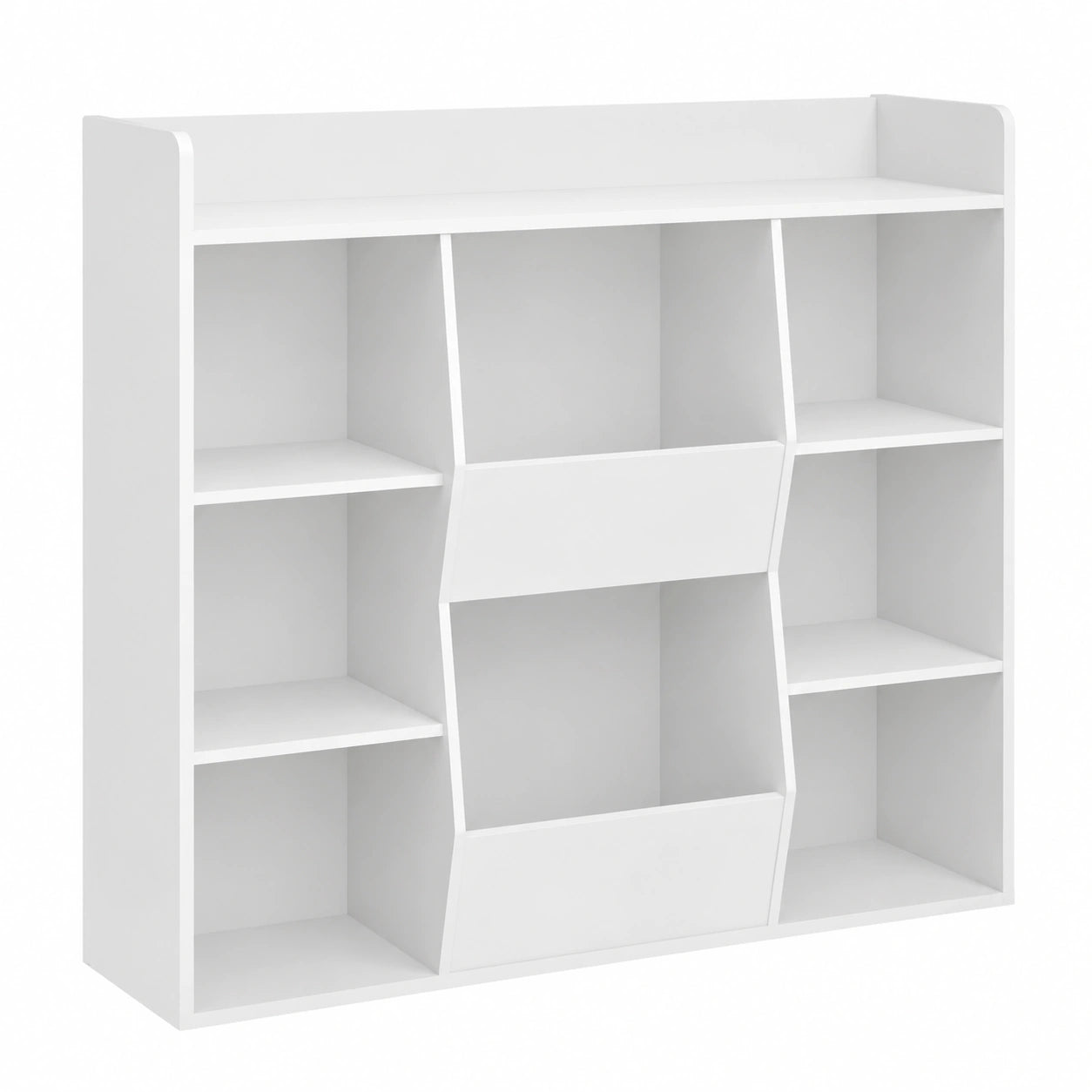 Estantería Montessori Infantil con 6 Estantes y 2 Compartimentos para Juguetes y Libros, Color Blanco 106x30x104 cm