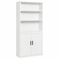 Estantería Vertical de 6 Niveles con Puertas para Múltiples Espacios, Blanco Nube