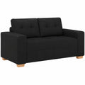 Sofá Loveseat de Tela Negra para Balcón 140 cm