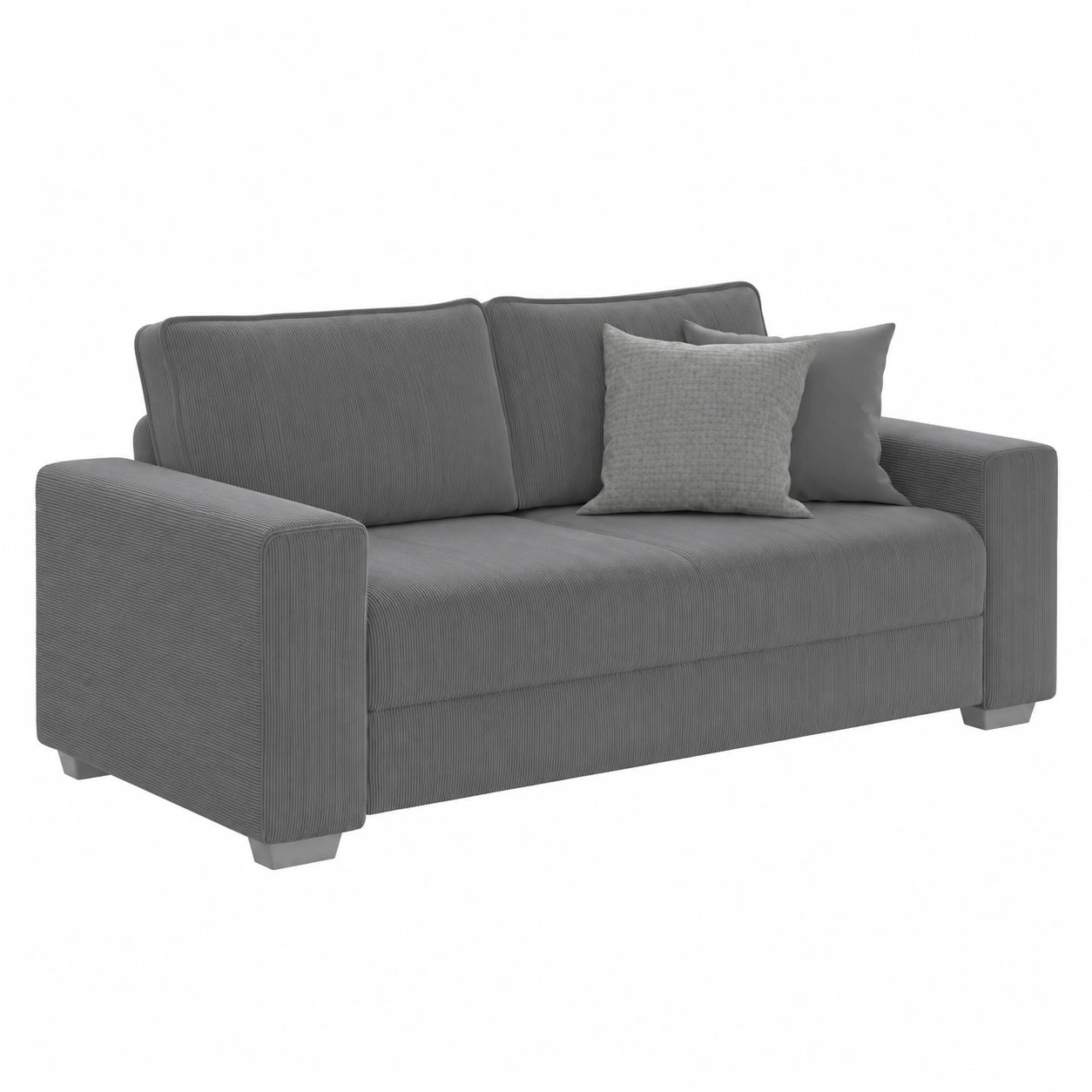 Sofá Loveseat de Pana Gris Oscuro de 140 cm