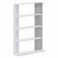 Estantería de 5 Estantes Opal en Blanco y Gris Cemento para Salón-Comedor, 180x90x25 cm